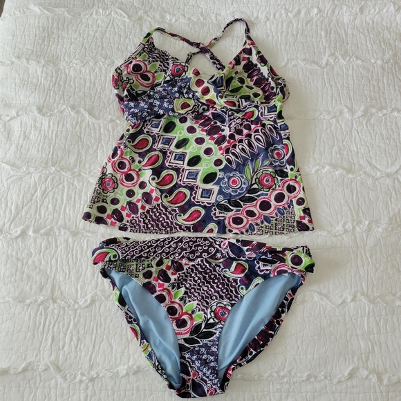 Athleta Underwire Crossover Tankini 2 Piece Set EUC 3 (36C/36D/34DD) - Picture 2 of 15